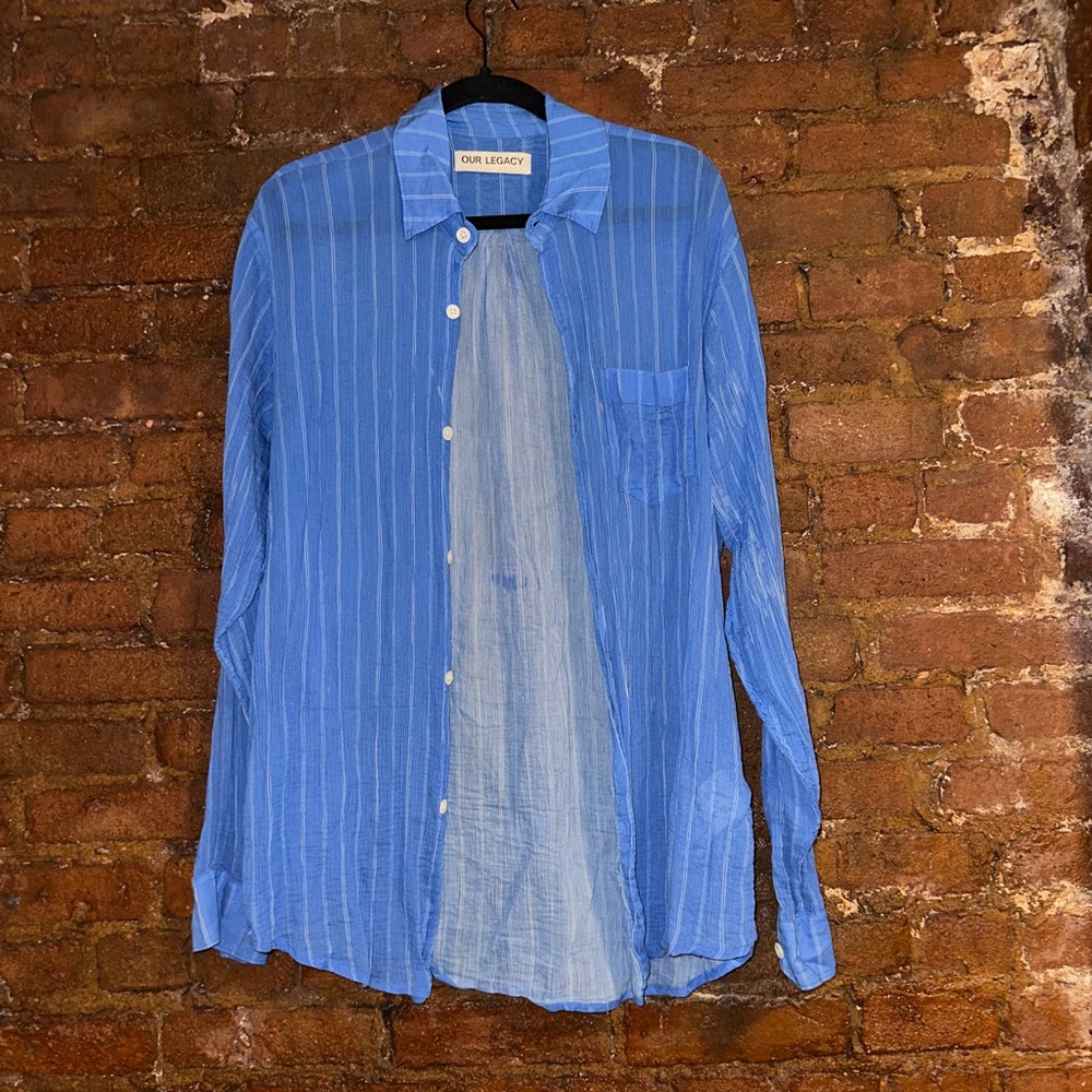 Our Legacy Blue Casual Button Down Shirt
